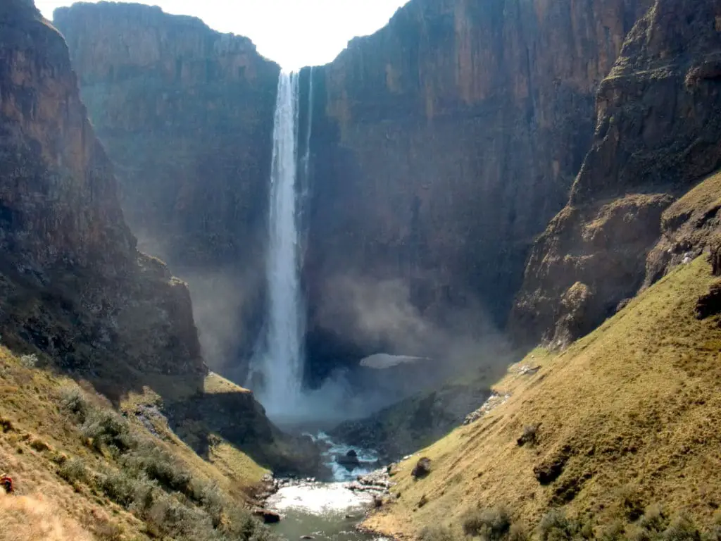 The best route to visit South Africa on a road trip: Maletsunyane falls in Semonkong, Lesotho