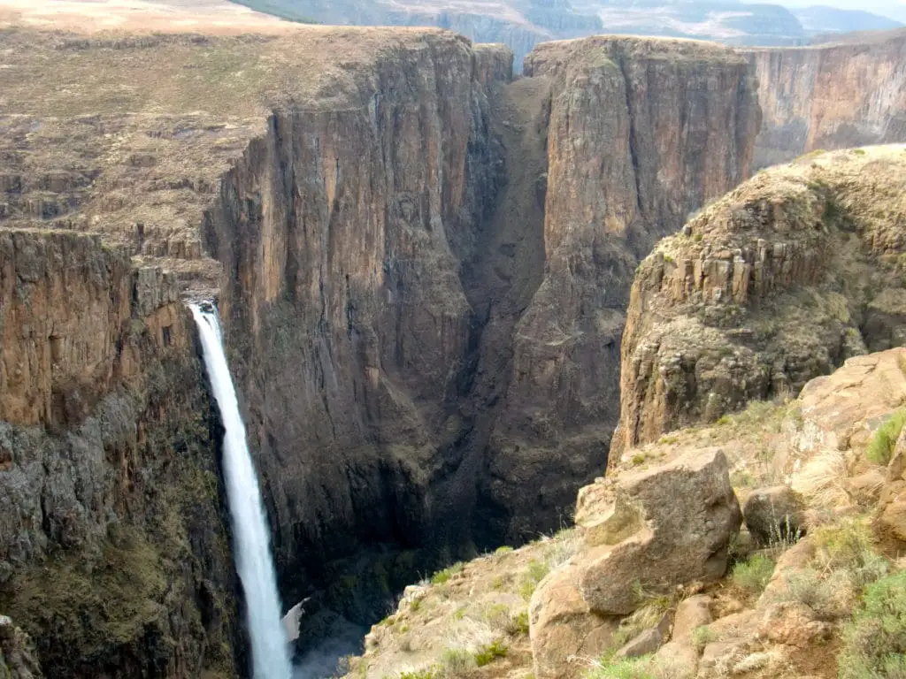 The Maletsunyane waterfall in Semonkong in Lesotho