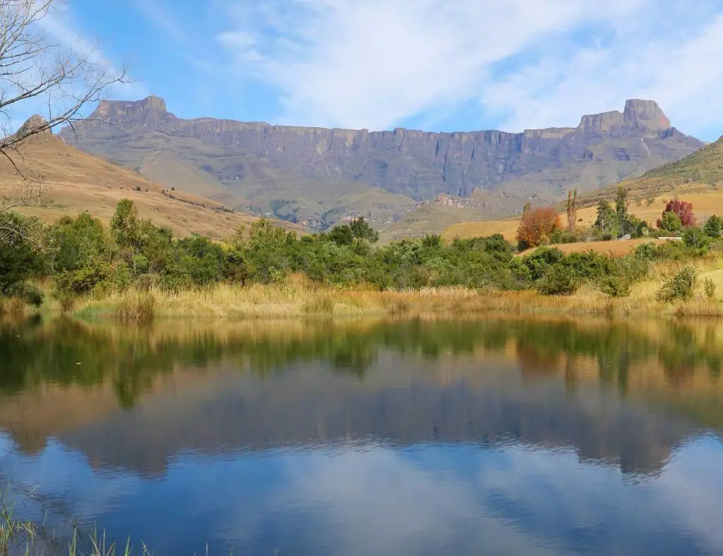 View of the Amphitheater in the Drakensberg in South Africa